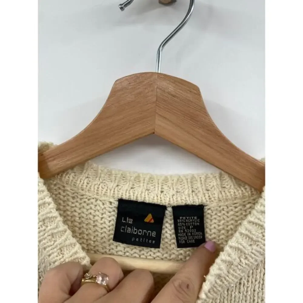 Vintage Liz Claiborne‎ knit geometric short sleeve sweater 80's